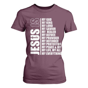 Jesus Is My Everything My God My Lord And Savior Christian T Shirt For Women TS11 Maroon Print Your Wear