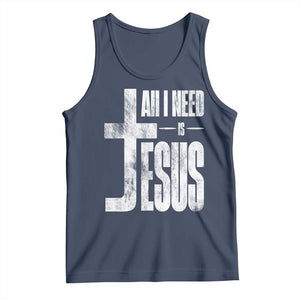 All I Need Is Jesus Tank Top Christian Believer Faith God Religious TS11 Navy Print Your Wear