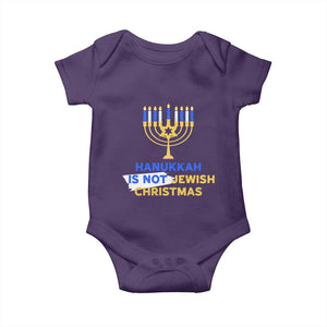 Funny Hanukkah Is Not Jewish Christmas Baby Onesie Chanukah Menorah TS11 Purple Print Your Wear