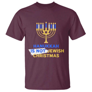 Funny Hanukkah Is Not Jewish Christmas T Shirt Chanukah Menorah TS11 Maroon Print Your Wear