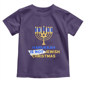 Funny Hanukkah Is Not Jewish Christmas Toddler T Shirt Chanukah Menorah TS11 Purple Print Your Wear