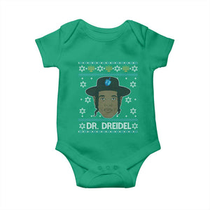 Funny Hanukkah Dreidel Baby Onesie Dr Dreidel Chanukah Rapper DJ TS11 Irish Green Print Your Wear