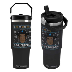Funny Hanukkah Dreidel Flip Straw Tumbler Dr Dreidel Chanukah Rapper DJ TS11 One Size: 30 oz Black Print Your Wear