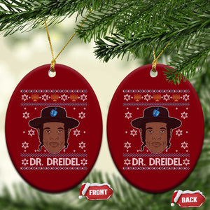 Funny Hanukkah Dreidel Ceramic Ornament Dr Dreidel Chanukah Rapper DJ TS11 Print Your Wear