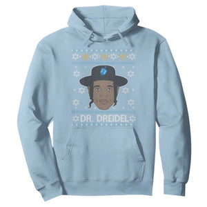 Funny Hanukkah Dreidel Hoodie Dr Dreidel Chanukah Rapper DJ TS11 Light Blue Print Your Wear