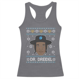Funny Hanukkah Dreidel Racerback Tank Top Dr Dreidel Chanukah Rapper DJ TS11 Charcoal Print Your Wear