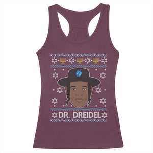 Funny Hanukkah Dreidel Racerback Tank Top Dr Dreidel Chanukah Rapper DJ TS11 Maroon Print Your Wear