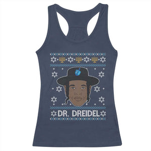 Funny Hanukkah Dreidel Racerback Tank Top Dr Dreidel Chanukah Rapper DJ TS11 Navy Print Your Wear