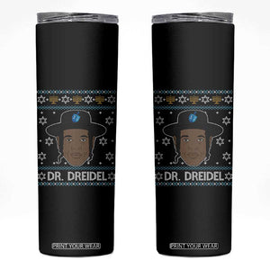 Funny Hanukkah Dreidel Skinny Tumbler Dr Dreidel Chanukah Rapper DJ TS11 Black Print Your Wear