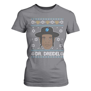 Funny Hanukkah Dreidel T Shirt For Women Dr Dreidel Chanukah Rapper DJ TS11 Charcoal Print Your Wear