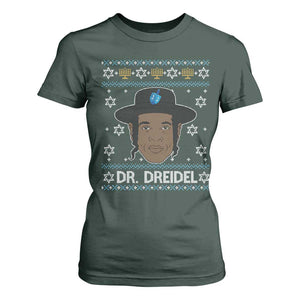 Funny Hanukkah Dreidel T Shirt For Women Dr Dreidel Chanukah Rapper DJ TS11 Dark Forest Green Print Your Wear