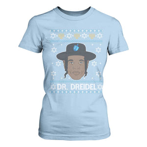 Funny Hanukkah Dreidel T Shirt For Women Dr Dreidel Chanukah Rapper DJ TS11 Light Blue Print Your Wear