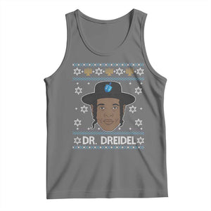 Funny Hanukkah Dreidel Tank Top Dr Dreidel Chanukah Rapper DJ TS11 Black Heather Print Your Wear
