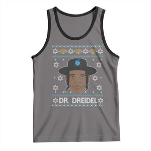 Funny Hanukkah Dreidel Tank Top Dr Dreidel Chanukah Rapper DJ TS11 Deep Heather Black Print Your Wear