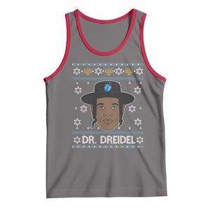 Funny Hanukkah Dreidel Tank Top Dr Dreidel Chanukah Rapper DJ TS11 Deep Heather Red Print Your Wear
