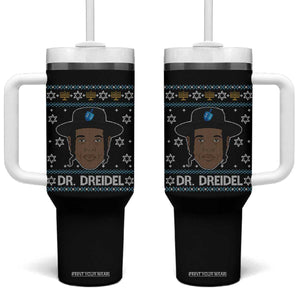 Funny Hanukkah Dreidel Tumbler With Handle Dr Dreidel Chanukah Rapper DJ TS11 One Size: 40 oz Black Print Your Wear