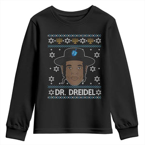 Funny Hanukkah Dreidel Youth Sweatshirt Dr Dreidel Chanukah Rapper DJ TS11 Black Print Your Wear