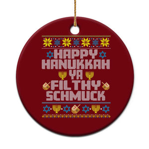 Happy Hanukkah Ya Fithy Schmuck Ceramic Ornament Funny Hanukkah Christmas Movie TS11 1pc Red Print Your Wear