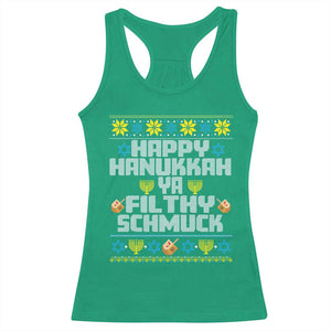 Happy Hanukkah Ya Filthy Schmuck Racerback Tank Top Funny Hanukkah Christmas Movie TS11 Irish Green Print Your Wear
