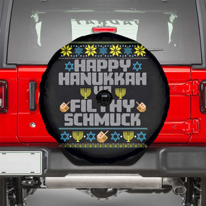 Happy Hanukkah Ya Fithy Schmuck Spare Tire Cover Funny Hanukkah Christmas Movie TS11 Black Print Your Wear