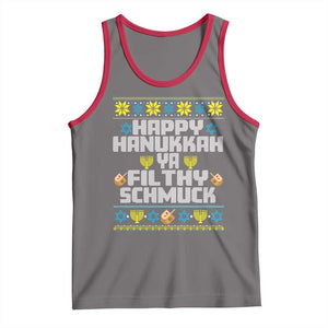 Happy Hanukkah Ya Fithy Schmuck Tank Top Funny Hanukkah Christmas Movie TS11 Deep Heather Red Print Your Wear