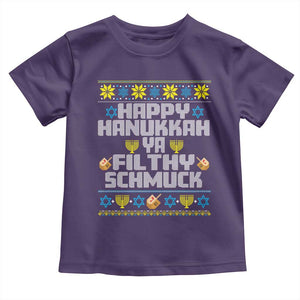 Happy Hanukkah Ya Filthy Schmuck Toddler T Shirt Funny Hanukkah Christmas Movie TS11 Purple Print Your Wear