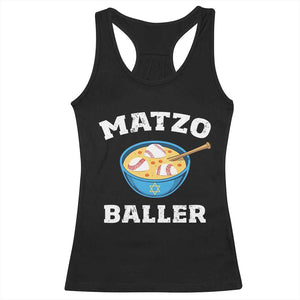 Funny Hanukkah Baseball Racerback Tank Top Matzo Baller Matzah Ball Jewish Chanukah Sports Lover - Print Your Wear