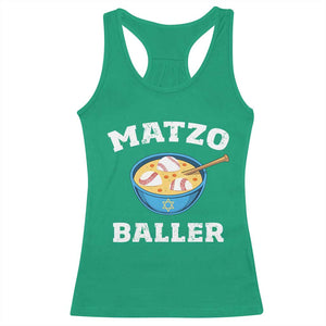 Funny Hanukkah Baseball Racerback Tank Top Matzo Baller Matzah Ball Jewish Chanukah Sports Lover - Print Your Wear