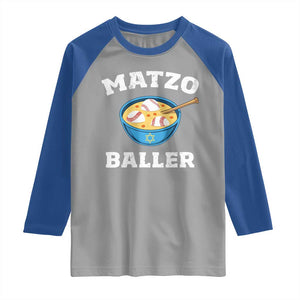 Funny Hanukkah Baseball Raglan Shirt Matzo Baller Matzah Ball Jewish Chanukah Sports Lover TS11 Sport Gray Royal Print Your Wear
