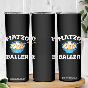Funny Hanukkah Baseball Skinny Tumbler Matzo Baller Matzah Ball Jewish Chanukah Sports Lover TS11 Print Your Wear