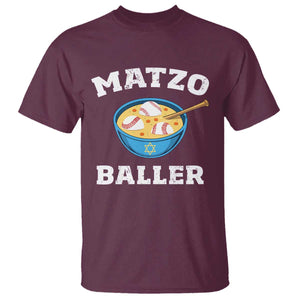 Funny Hanukkah Baseball T Shirt Matzo Baller Matzah Ball Jewish Chanukah Sports Lover TS11 Maroon Print Your Wear