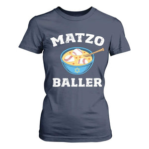 Funny Hanukkah Baseball T Shirt For Women Matzo Baller Matzah Ball Jewish Chanukah Sports Lover TS11 Navy Print Your Wear