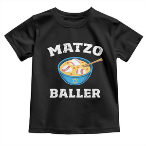 Funny Hanukkah Baseball Toddler T Shirt Matzo Baller Matzah Ball Jewish Chanukah Sports Lover TS11 Black Print Your Wear