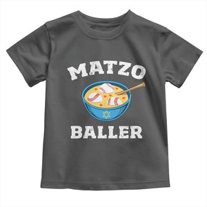 Funny Hanukkah Baseball Toddler T Shirt Matzo Baller Matzah Ball Jewish Chanukah Sports Lover TS11 Dark Heather Print Your Wear
