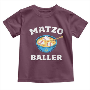Funny Hanukkah Baseball Toddler T Shirt Matzo Baller Matzah Ball Jewish Chanukah Sports Lover TS11 Maroon Print Your Wear