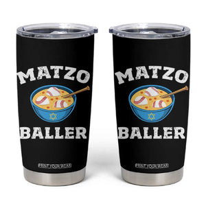 Funny Hanukkah Baseball Tumbler Cup Matzo Baller Matzah Ball Jewish Chanukah Sports Lover TS11 Black Print Your Wear