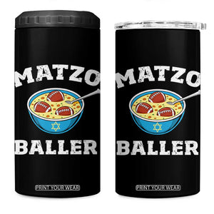 Funny Hanukkah Football 4 in 1 Can Cooler Tumbler Matzo Baller Matzah Ball Jewish Chanukah Sports Lover TS11 One Size: 16 oz Black Print Your Wear