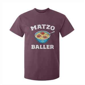 Funny Hanukkah Football T Shirt For Kid Matzo Baller Matzah Ball Jewish Chanukah Sports Lover TS11 Maroon Print Your Wear