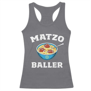 Funny Hanukkah Football Racerback Tank Top Matzo Baller Matzah Ball Jewish Chanukah Sports Lover - Print Your Wear