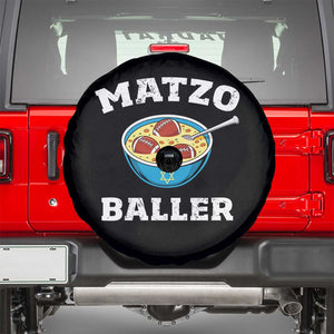 Funny Hanukkah Football Spare Tire Cover Matzo Baller Matzah Ball Jewish Chanukah Sports Lover TS11 Black Print Your Wear