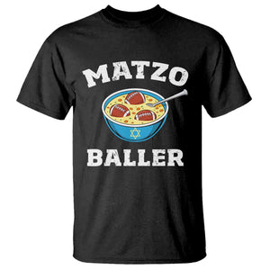 Funny Hanukkah Football T Shirt Matzo Baller Matzah Ball Jewish Chanukah Sports Lover TS11 Black Print Your Wear