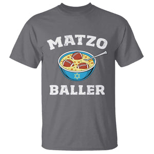 Funny Hanukkah Football T Shirt Matzo Baller Matzah Ball Jewish Chanukah Sports Lover TS11 Charcoal Print Your Wear