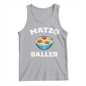 Funny Hanukkah Football Tank Top Matzo Baller Matzah Ball Jewish Chanukah Sports Lover TS11 Athletic Heather Print Your Wear