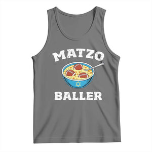 Funny Hanukkah Football Tank Top Matzo Baller Matzah Ball Jewish Chanukah Sports Lover TS11 Black Heather Print Your Wear