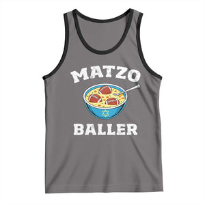 Funny Hanukkah Football Tank Top Matzo Baller Matzah Ball Jewish Chanukah Sports Lover TS11 Deep Heather Black Print Your Wear