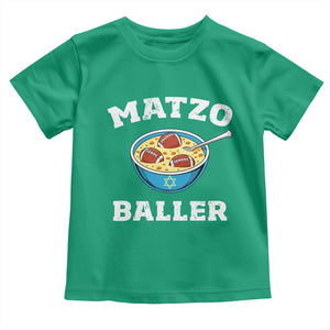 Funny Hanukkah Football Toddler T Shirt Matzo Baller Matzah Ball Jewish Chanukah Sports Lover TS11 Irish Green Print Your Wear