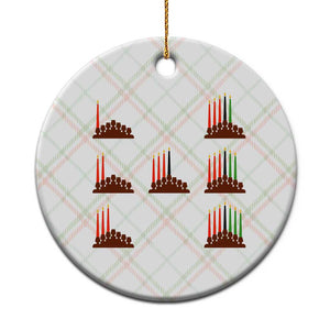 Kwanzaa Kinara Seven Candles African American Holiday Ceramic Ornament TS11 1pc Christmas Plaid Print Your Wear