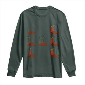 Kwanzaa Kinara Seven Candles African American Holiday Long Sleeve Shirt TS11 Dark Forest Green Print Your Wear