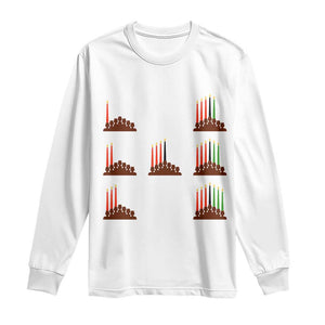 Kwanzaa Kinara Seven Candles African American Holiday Long Sleeve Shirt TS11 White Print Your Wear