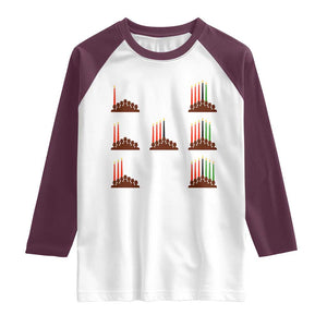 Kwanzaa Kinara Seven Candles African American Holiday Raglan Shirt TS11 White Maroon Print Your Wear